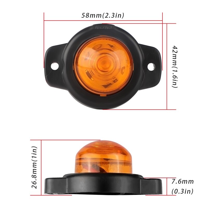 10PCS Side Marker LED Light Car External Lights Yellow Indicator Warning Lamp Tail Light 12V 24V For Auto Truck Trailer Lorry