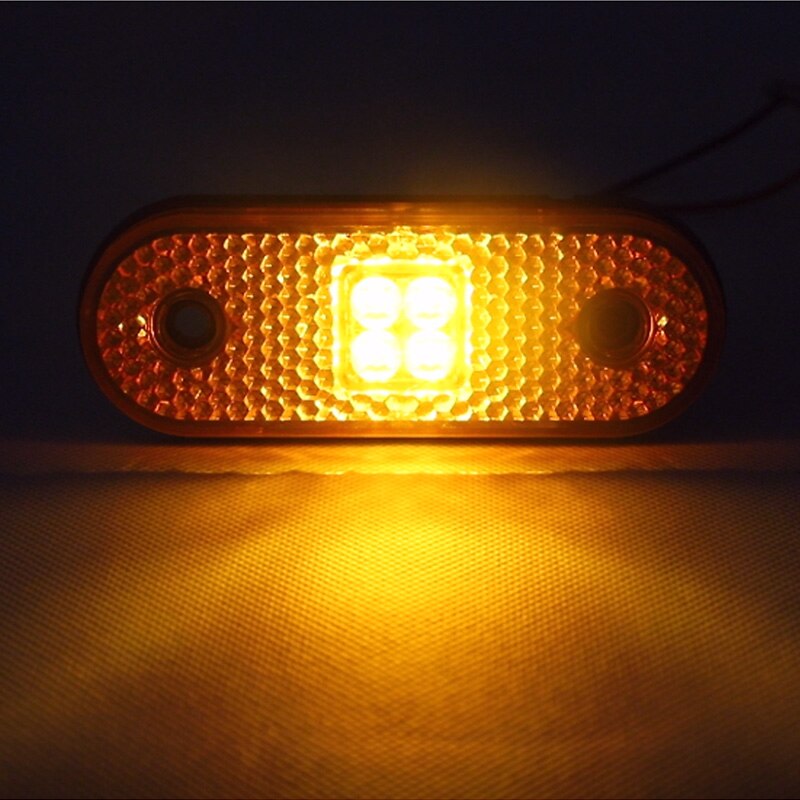 10Pcs 12V / 24V LED Side Marker Lights Amber Car External Lights Warning Tail Light Lamps for AutoTrailer Truck Lorry Pickup