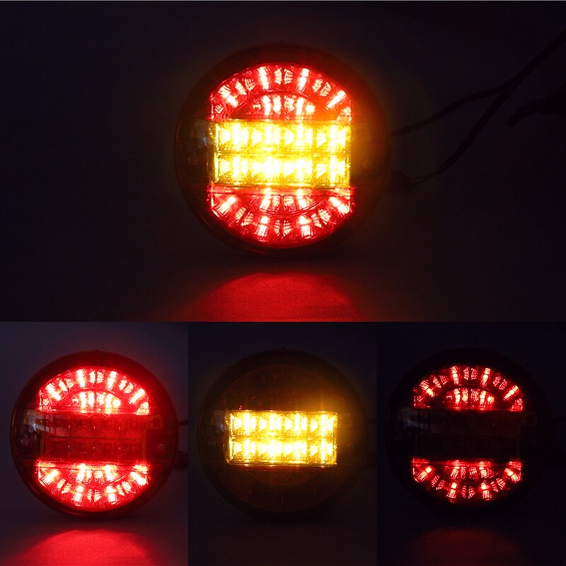 1PC 12V 24V Trailer Truck Stop Tail Lights Turn Signal Round Lamp Rear Light Warning Lamps for Caravan Lorry Van Pick Up Tank