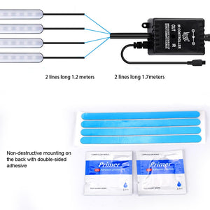 1Set Car Atmosphere Light Foot Light USB/Cigarette Lighter Remote Control Interior Decorative Ambient Floor LED decor Lamp