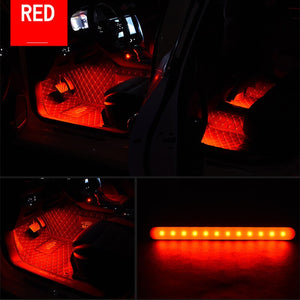1Set Car Atmosphere Light Foot Light USB/Cigarette Lighter Remote Control Interior Decorative Ambient Floor LED decor Lamp