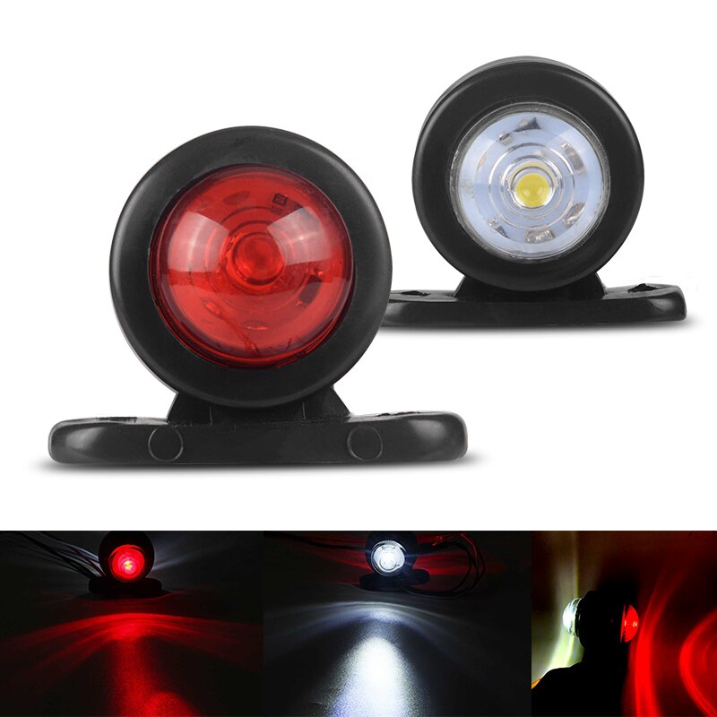 2Pcs 10-30V Car Truck Trailer LED Side Marker Light White Red Turn Signal Clearance Light Indicator Lamp For Lorry Van Caravans