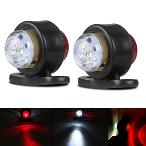 2Pcs 10-30V Car Truck Trailer LED Side Marker Light White Red Turn Signal Clearance Light Indicator Lamp For Lorry Van Caravans