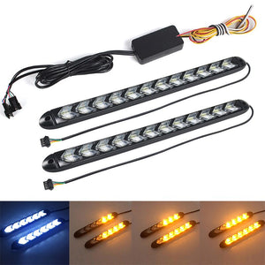 2Pcs 6/9/12 LEDs Daytime Running Light Car Daylight Headlight Eye DRL 12W 18W 24W 12V Lamp Waterproof Brake Lamp Signal Light