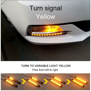 2Pcs 6/9/12 LEDs Daytime Running Light Car Daylight Headlight Eye DRL 12W 18W 24W 12V Lamp Waterproof Brake Lamp Signal Light