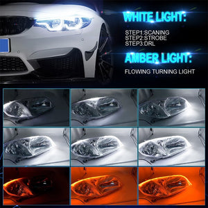 2pcs 60CM Led DRL Daytime Running Lights Turn Signal Led Strip Car Light Accessories Brake Side Lights For Car Headlights