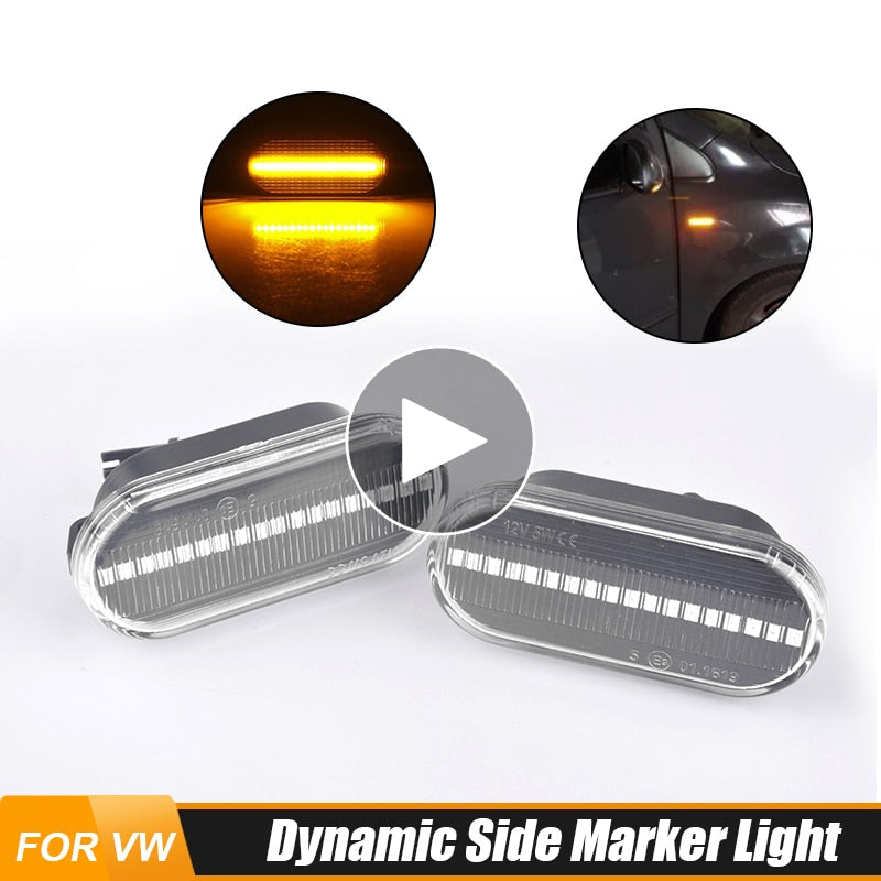 2pcs Auto Led Car Marker Light Dynamic Side Marker Turn Signal Light Flowing Blinker Light For Volkswagen Golf Passat SEAT