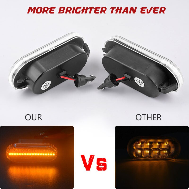 2pcs Auto Led Car Marker Light Dynamic Side Marker Turn Signal Light Flowing Blinker Light For Volkswagen Golf Passat SEAT