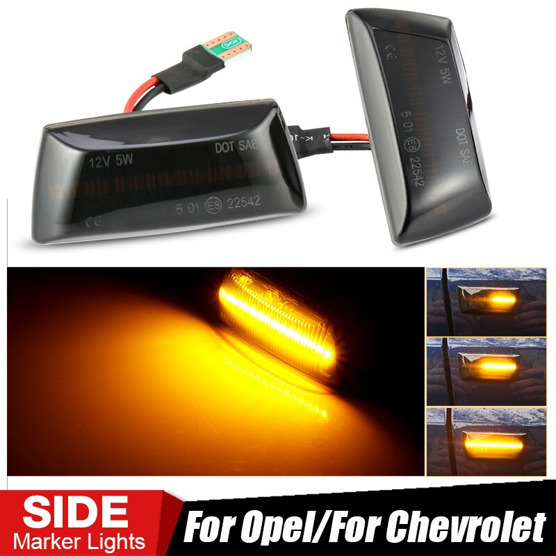 2pcs Dynamic Side Marker Turn Signal Light Sequential Blinker For Opel Insignia For Astra for Zafira Corsa For Chevrolet Cruze