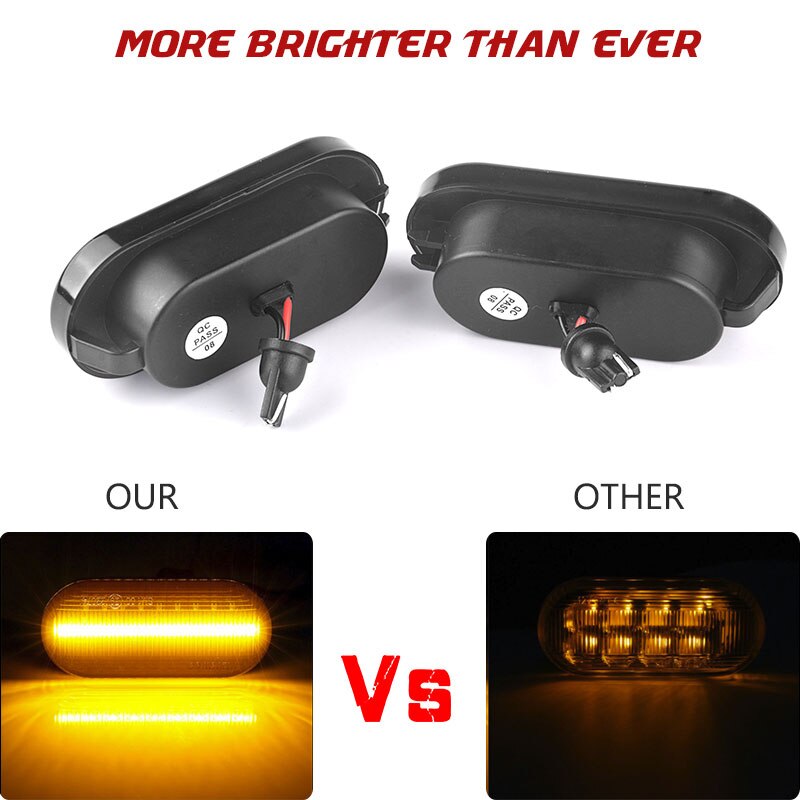 2pcs Led Marker Light Dynamic Side Marker Turn Signal Light Flowing Sequential Blinker Light  For Volkswagen Golf Passat SEAT