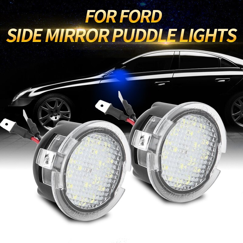 2pcs Pathway Lighting Rear mirror Lamp LED Auto Under Side Mirror Puddle Lights Car led For Ford Mondeo Explorer F-150 EDGE