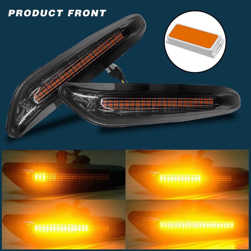 2pcs t10 led w5w Car Turn Signal Lights Indicator Blinker Lamp Flowing Water Signal Lamp Side Marker For BMW E81 E82 E87 E88 E90