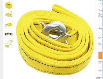 4m double-layer thick tow rope off-road trailer binding belt tow rope U-shaped hook eagle claw hook car repair tool