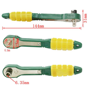 6.35mm Mini 1/4 Head Screwdriver Pole Ratchet Socket Wrench With Dual-Head Car Repair  Tool Accessory Hand Tools #30