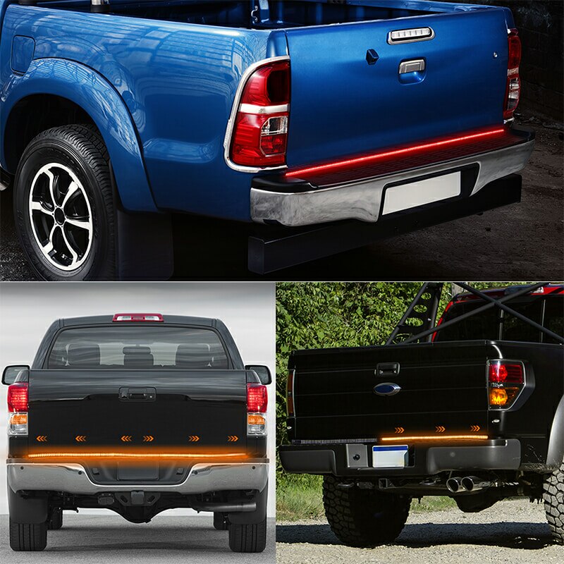 60 inch Truck Tailgate LED Light Bar 3 Row 6-Funtions Brake Reverse Turn Signal Stop Tail Strip For Jeep Pickup SUV for Dodge