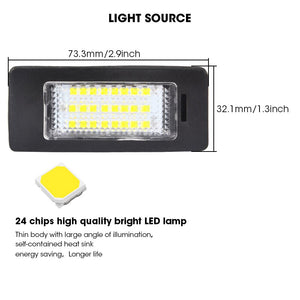 A pair 24 SMDs LED License Plate Light White For BMW E82/E88 E90 E91 E92 E93 M3 E39 M5 E60 Error free Resistor Bright 12V 6000K