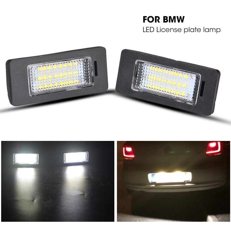 A pair 24 SMDs LED License Plate Light White For BMW E82/E88 E90 E91 E92 E93 M3 E39 M5 E60 Error free Resistor Bright 12V 6000K