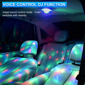 Automobile car Interior Atmosphere reading light Dome Car home rechargeable music voice-controlled rhythm lamp 3 in1 DJ light