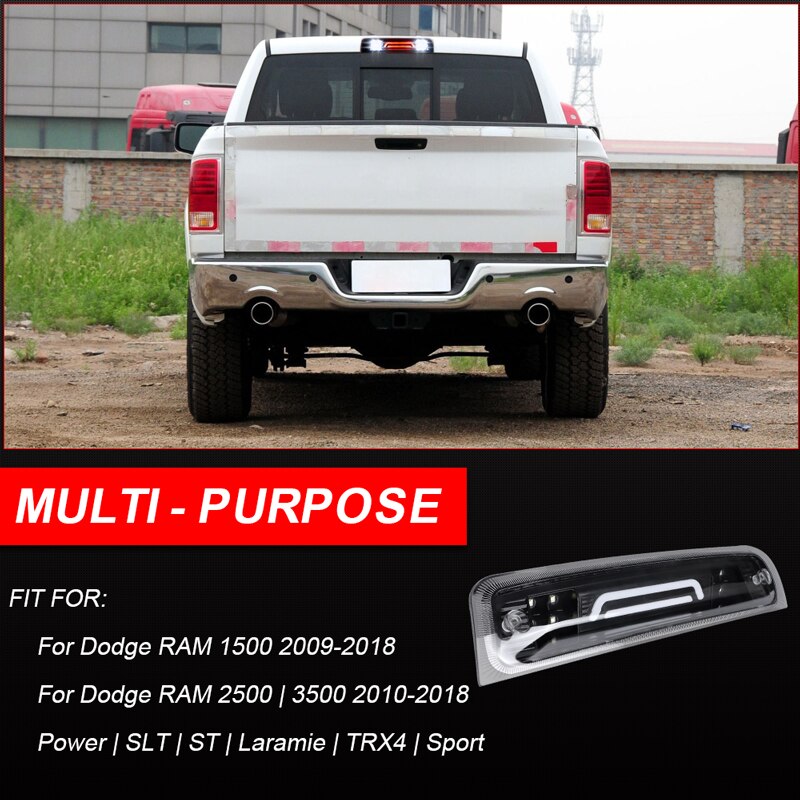 Car LED Third Brake Cargo Light Mount Stop Lamp Car Rear 3rd Signal Light for 2009-2018 Dodge RAM 1500 Auto Accessories