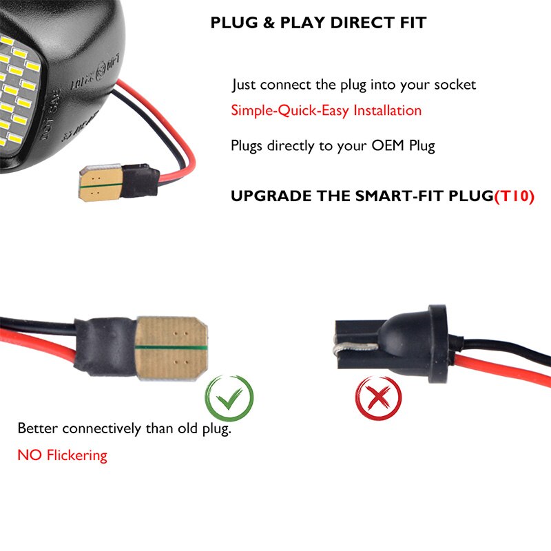 18 SMDs Error free Resistor LED licence plate light plug&play Safety for Silverado 1999-2003 for volkswagen for GMC 5500K