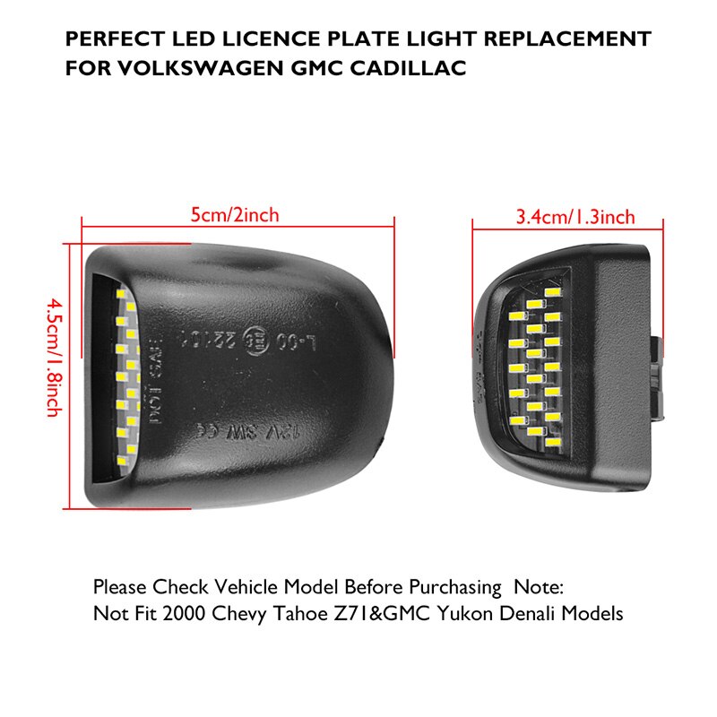 18 SMDs Error free Resistor LED licence plate light plug&play Safety for Silverado 1999-2003 for volkswagen for GMC 5500K