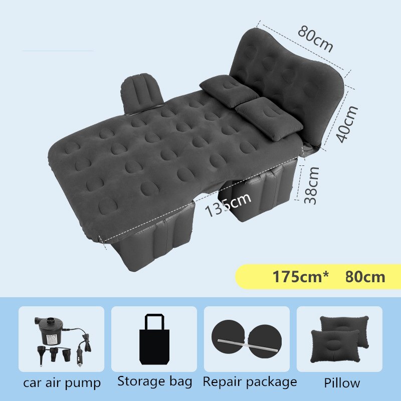 Flocking Car inflatable bed for back seat camping bed Car Travel Bed With head guard Outdoor Camping Mat Cushion Car Accessories