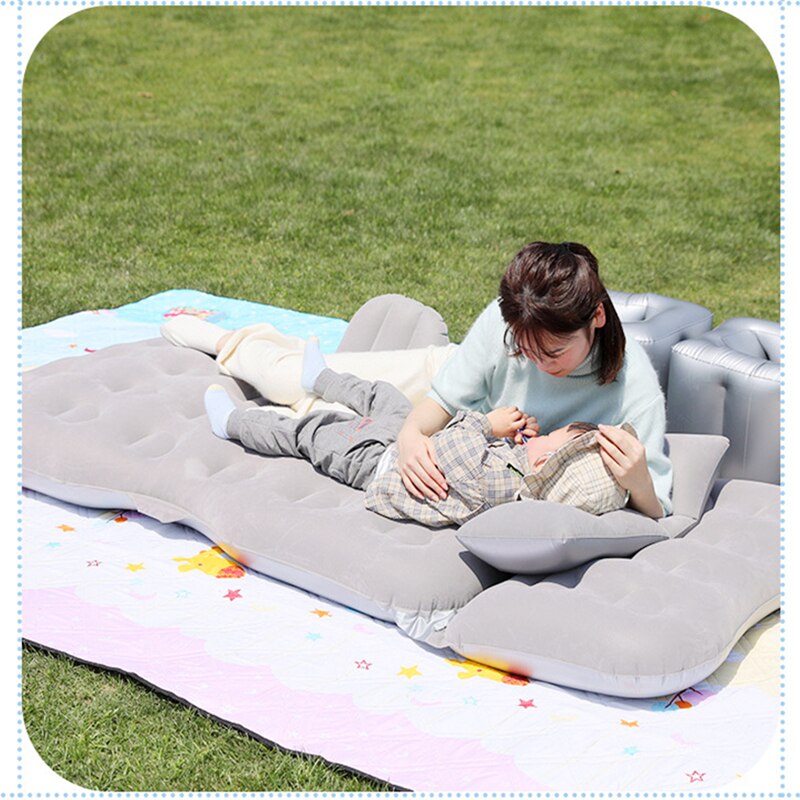 Flocking Car inflatable bed for back seat camping bed Car Travel Bed With head guard Outdoor Camping Mat Cushion Car Accessories