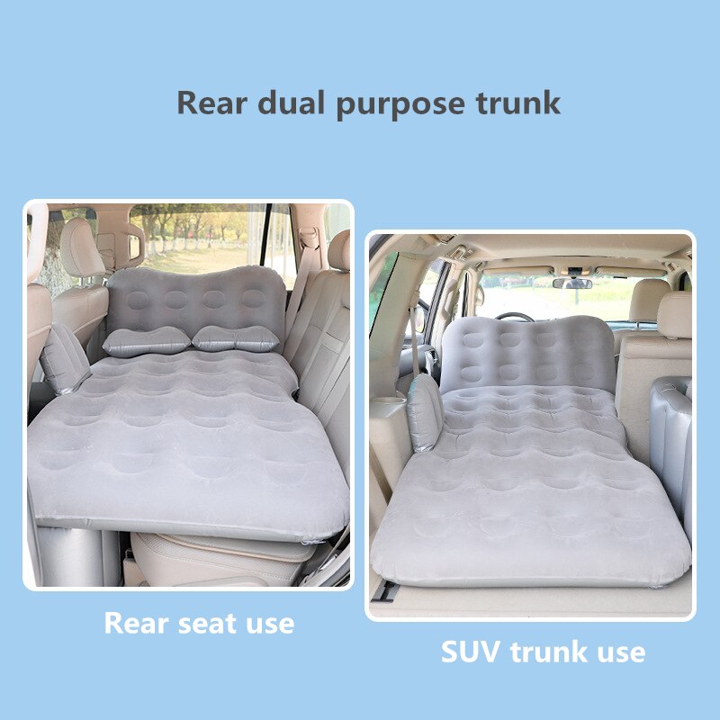 Flocking Car inflatable bed for back seat camping bed Car Travel Bed With head guard Outdoor Camping Mat Cushion Car Accessories