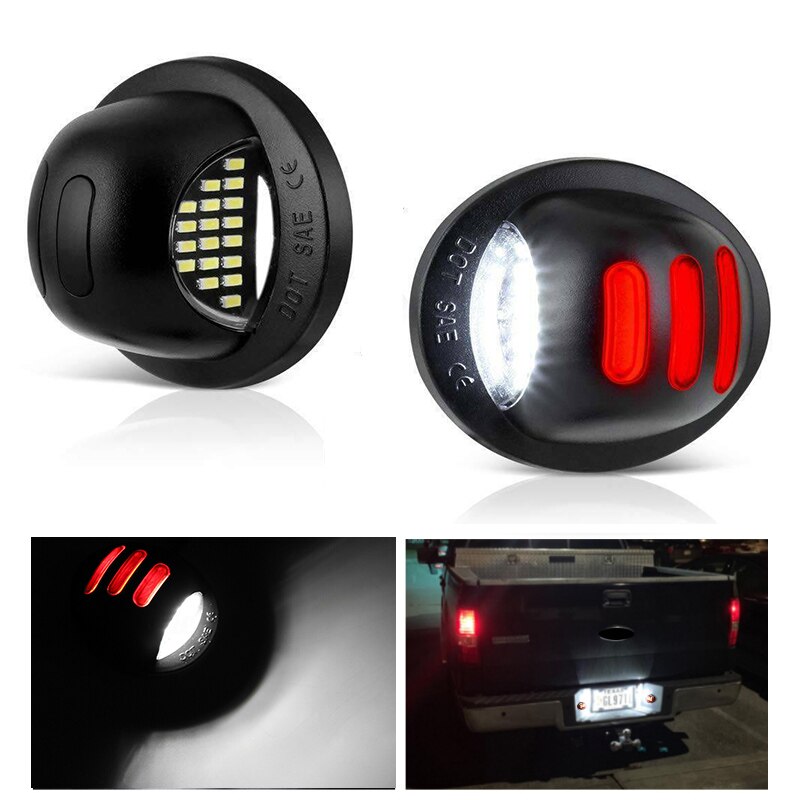 New 2PCs Red Neon Tube LED License Plate Tag Light License Plate Tag Light Auto Accessories EXCLUSIVE For Ford F150 F-250 F-350