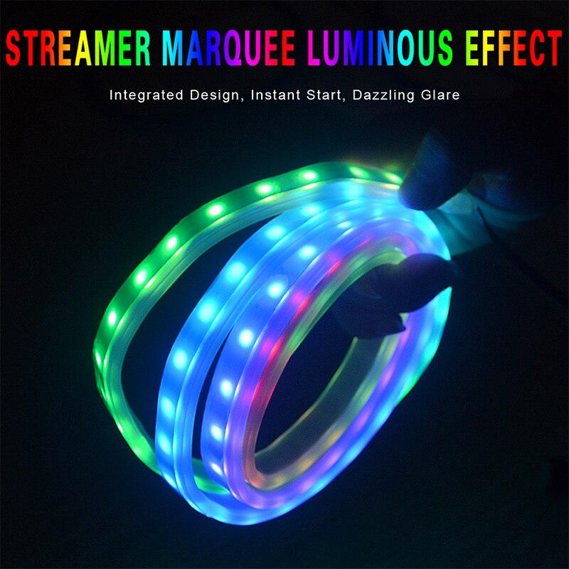 New RGB Car Flexible LED Strip Decorative Atmosphere Lamp Car Side door atmosphere light Auto Neon Light Kit Welcome Lights