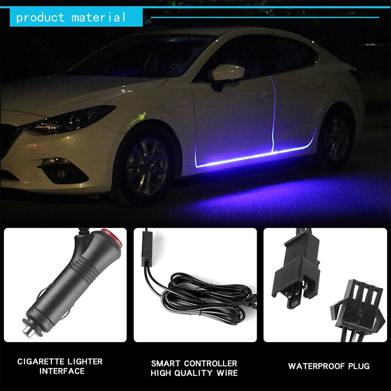 New RGB Car Flexible LED Strip Decorative Atmosphere Lamp Car Side door atmosphere light Auto Neon Light Kit Welcome Lights