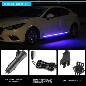 New RGB Car Flexible LED Strip Decorative Atmosphere Lamp Car Side door atmosphere light Auto Neon Light Kit Welcome Lights