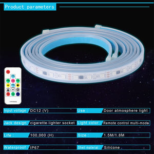 New RGB Car Flexible LED Strip Decorative Atmosphere Lamp Car Side door atmosphere light Auto Neon Light Kit Welcome Lights