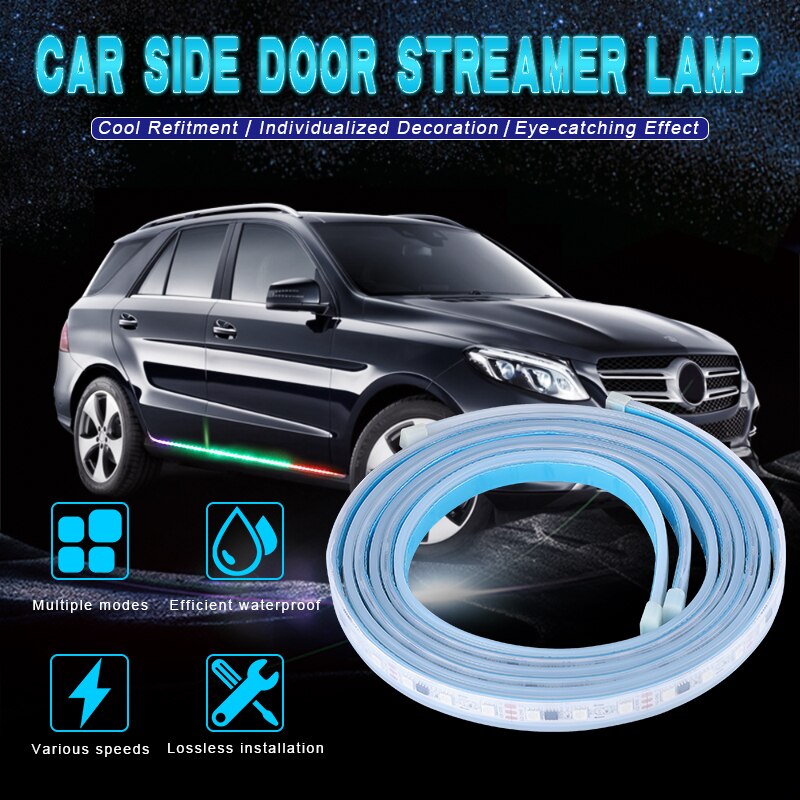 New RGB Car Flexible LED Strip Decorative Atmosphere Lamp Car Side door atmosphere light Auto Neon Light Kit Welcome Lights