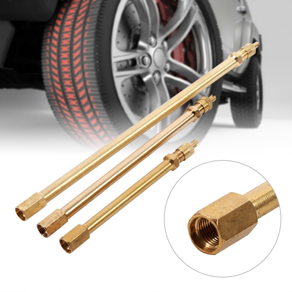 TPMS Tire Valve Stem Brass Metal Tire Valve Extension Straight Bore For Truck Motorcycle Car 100mm/ 140mm/200mm