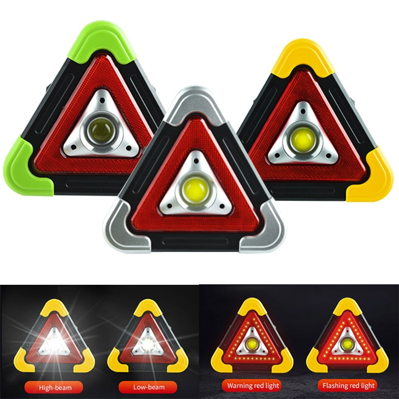 Triangle Warning Sign Triangle Car LED Work light Road Safety Emergency Breakdown Alarm lamp Portable Flashing light on hand