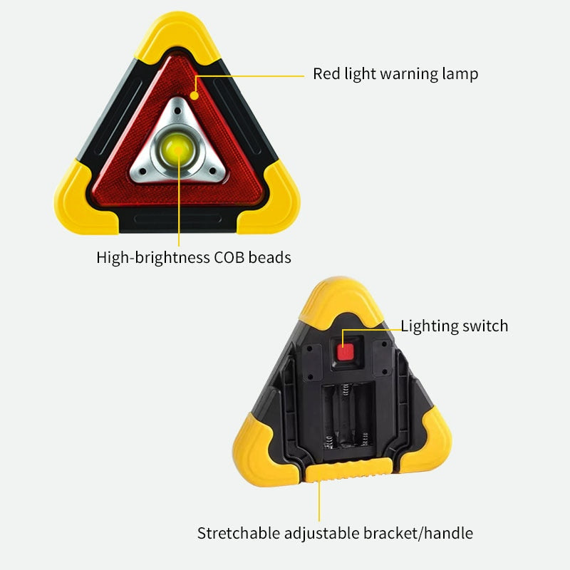 Triangle Warning Sign Triangle Car LED Work light Road Safety Emergency Breakdown Alarm lamp Portable Flashing light on hand